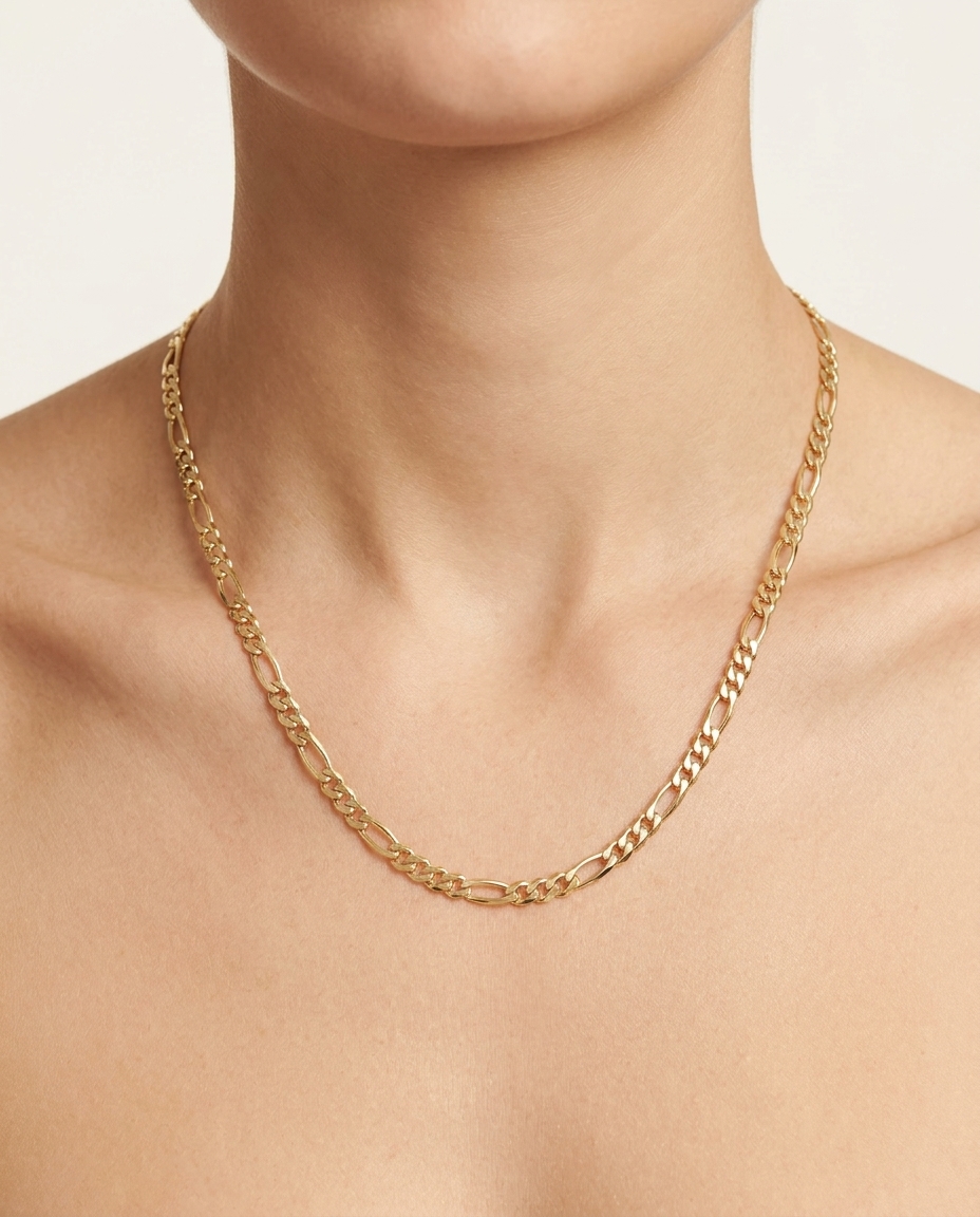 14KT Yellow Gold Necklace on model
