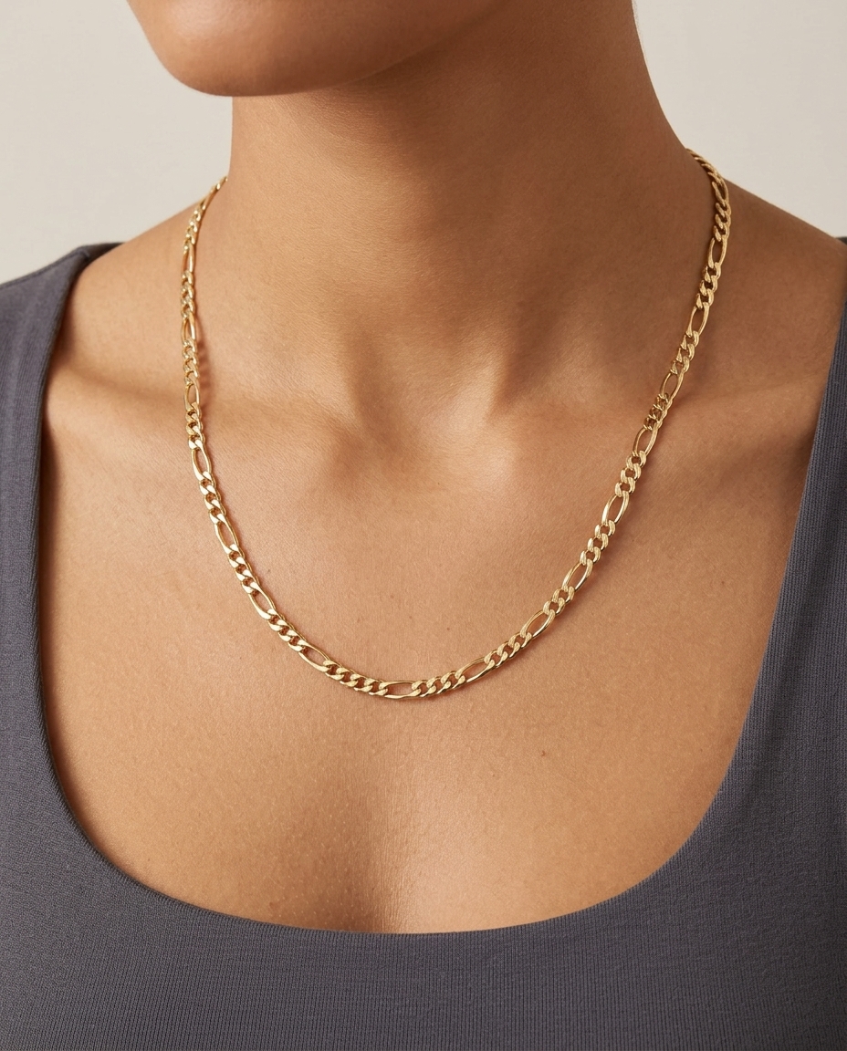 14KT Yellow Gold Necklace on model