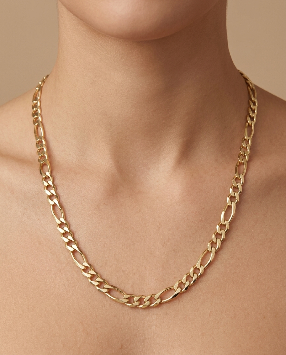 14KT Yellow Gold Necklace on model