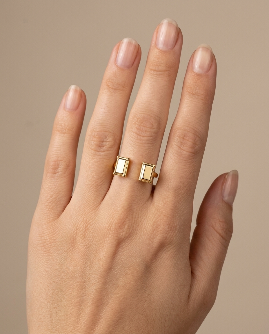 14KT Yellow Gold Tourmaline Ring on model