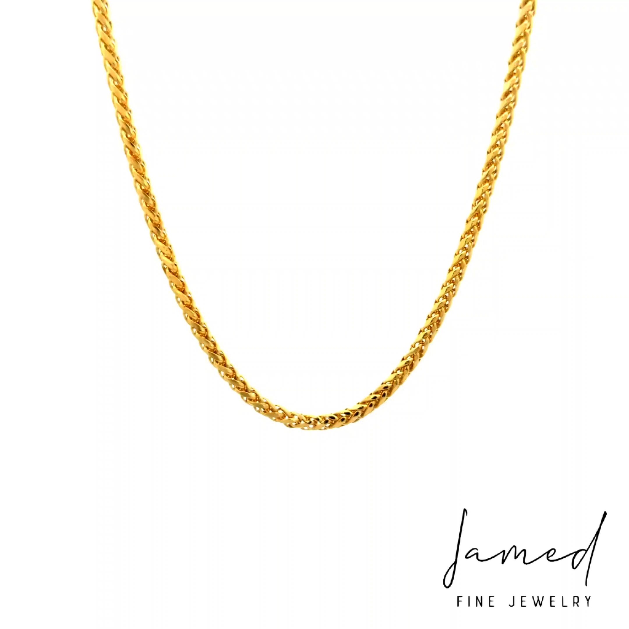 Hollow Franco Chain in Yellow Gold