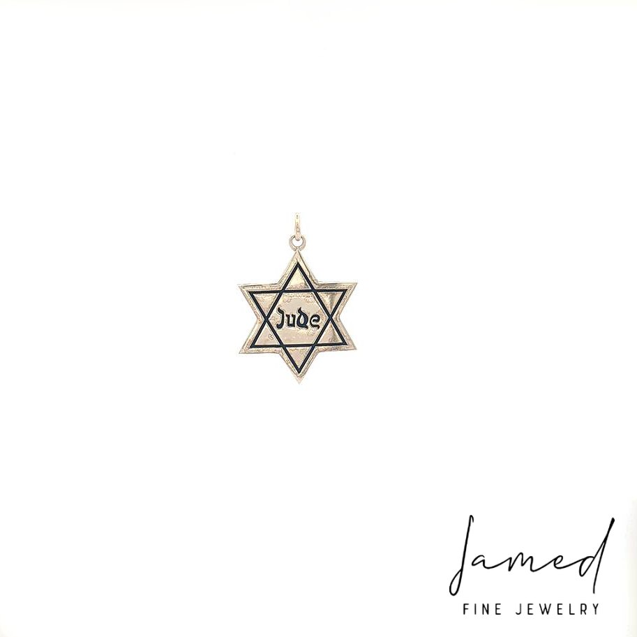 Star of David Pendant in White Gold