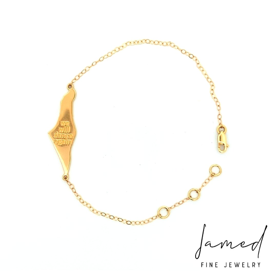 We Will Dance Israel Bracelet in Yellow Gold