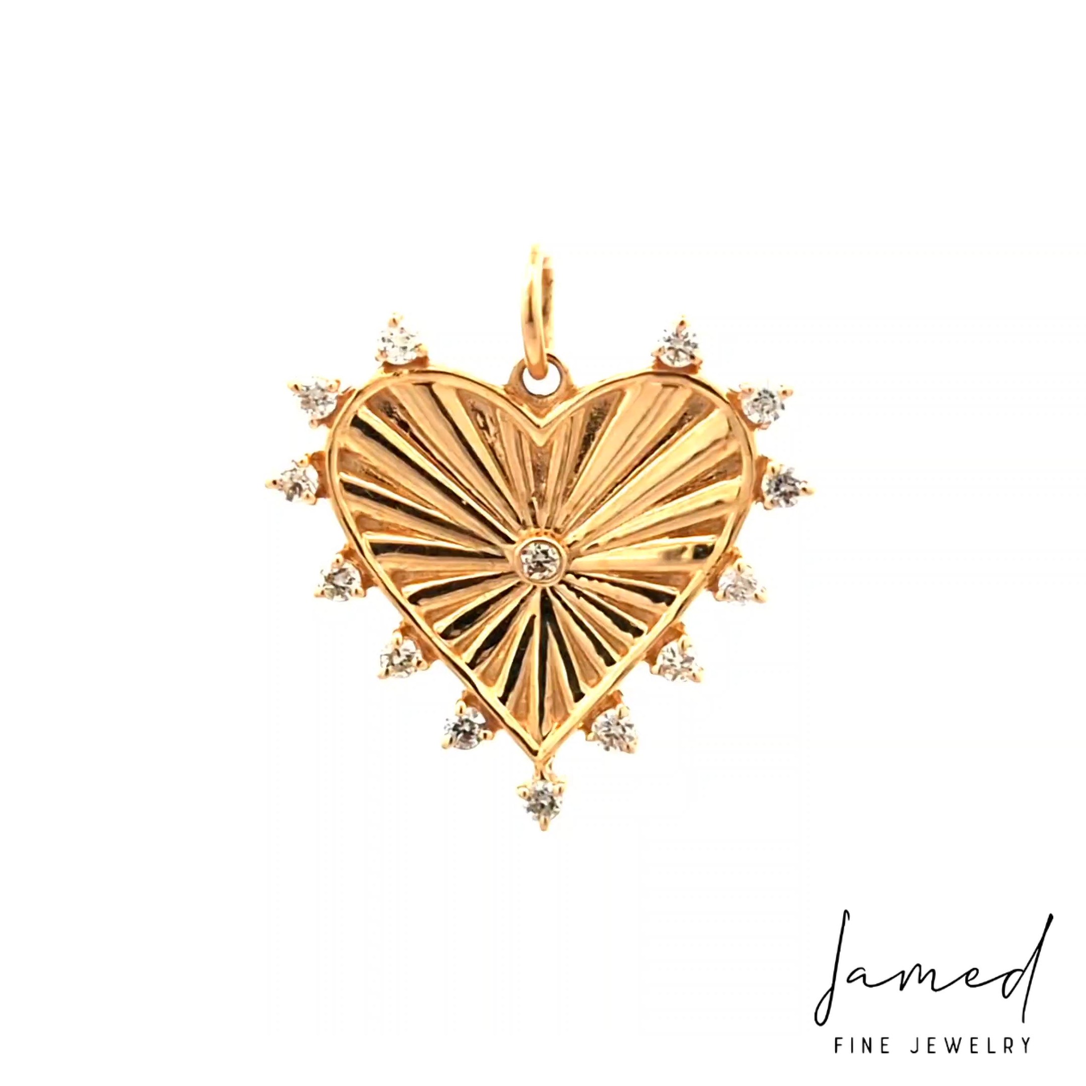 Diamond Heart Pendant in Rose Gold