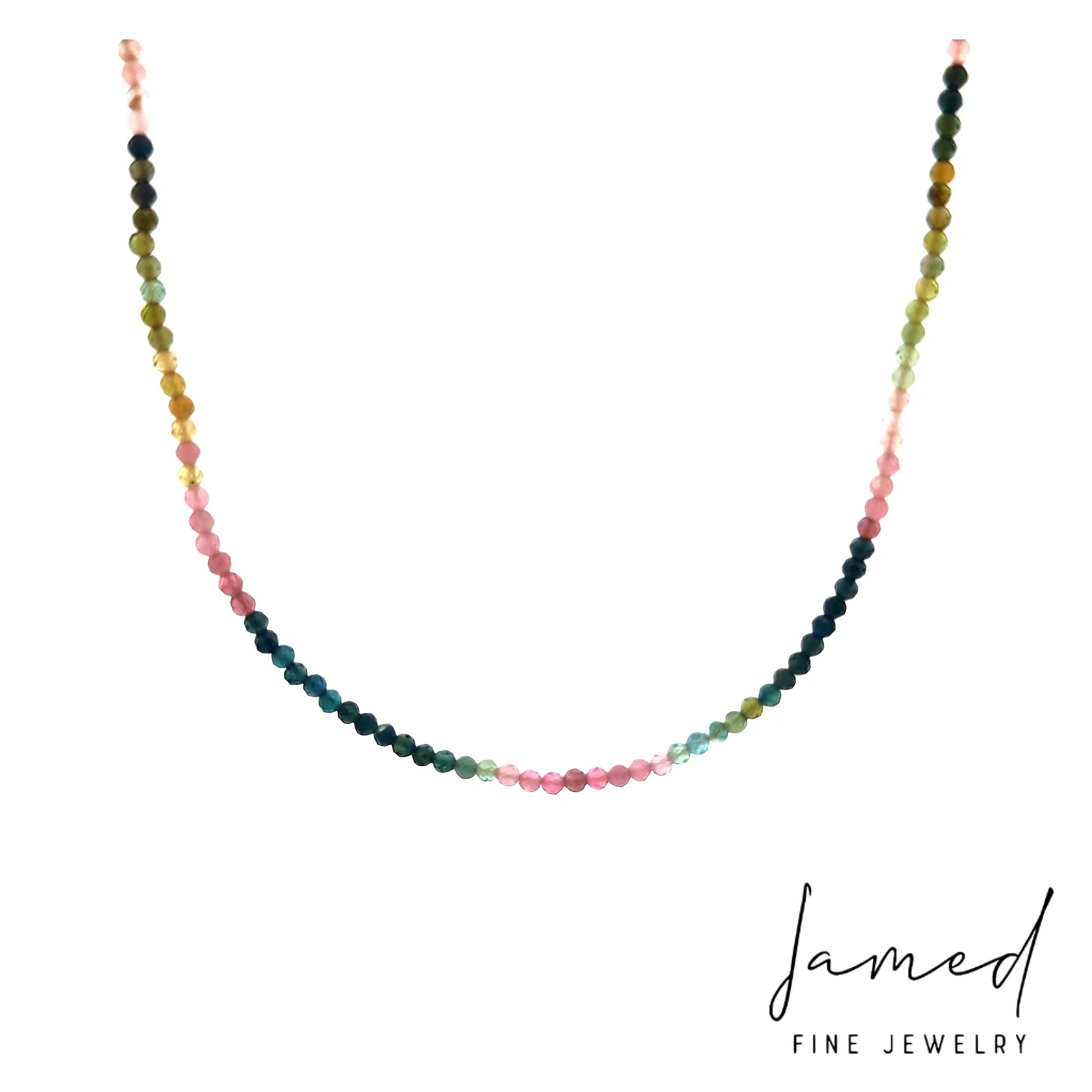 Multicolored Tourmaline Beaded Necklace