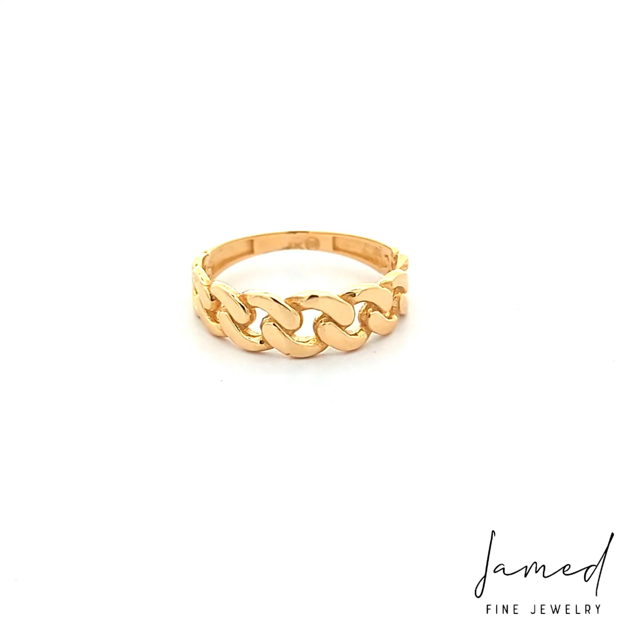 Cuban Shape Ring in Yellow Gold
