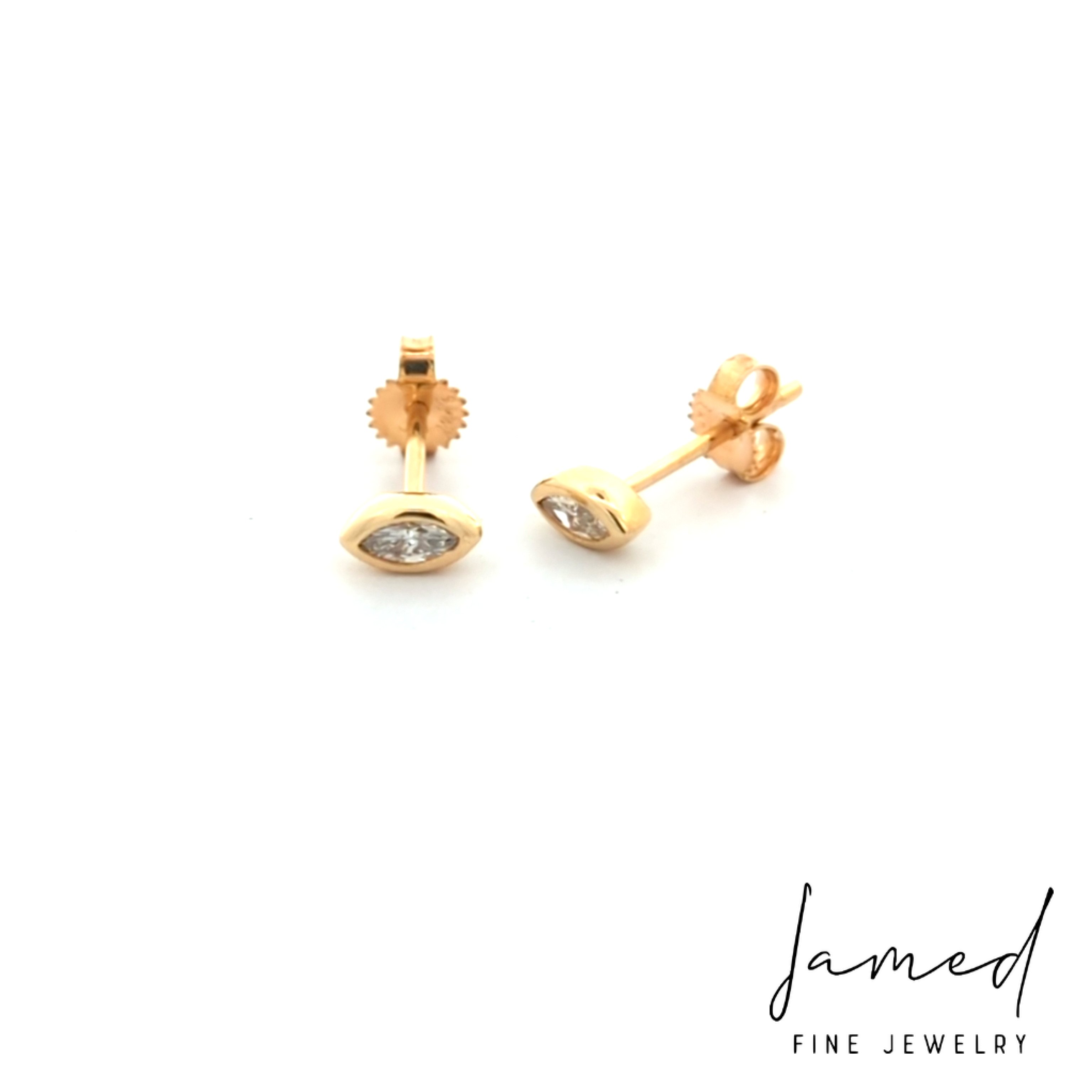 Marquise Diamond Earring . in Yellow Gold