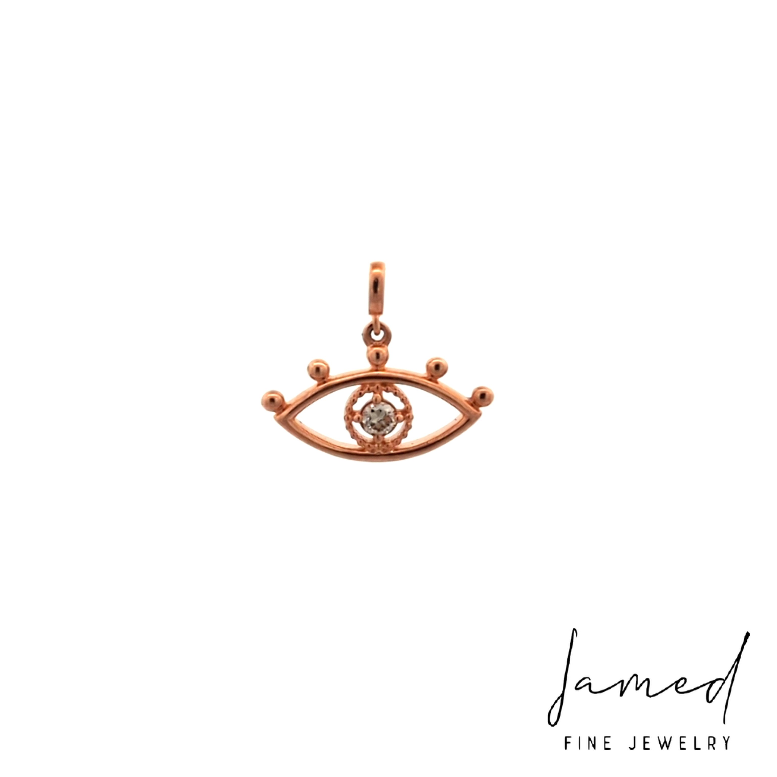 Evil Eye Charm in Rose Gold