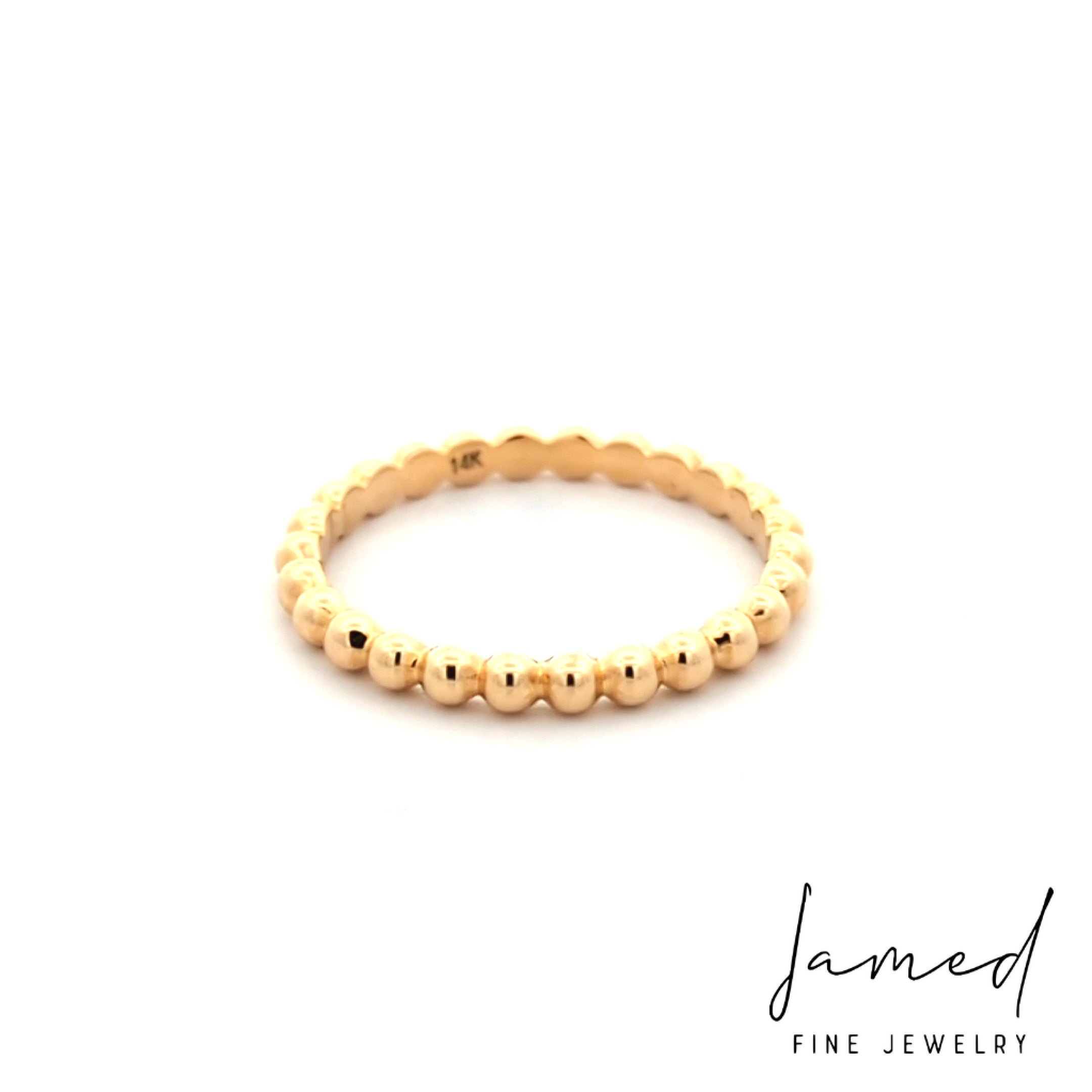 Plain Gold Bead Ring in Yellow Gold