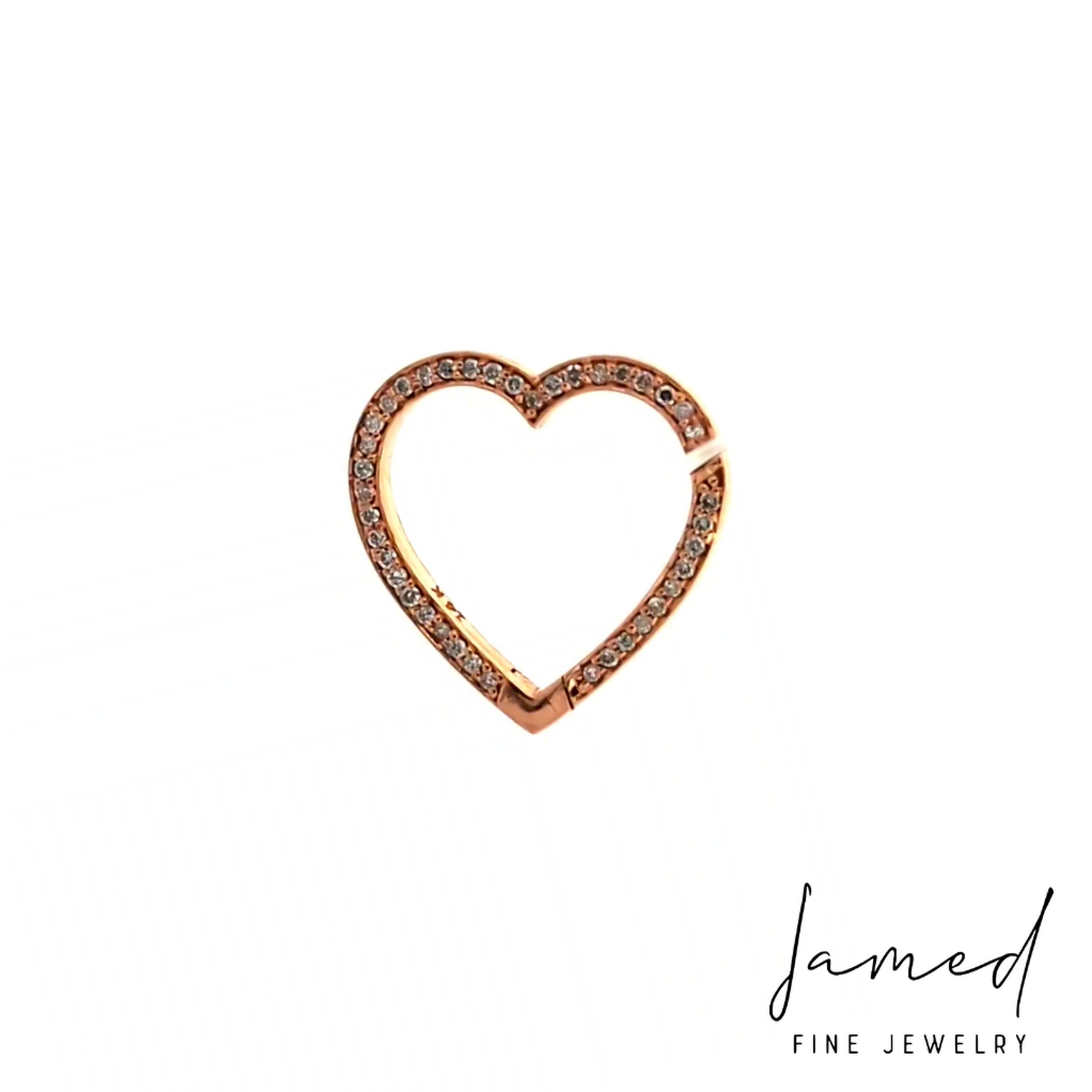 Diamond Heart Lock Pendant in Rose Gold