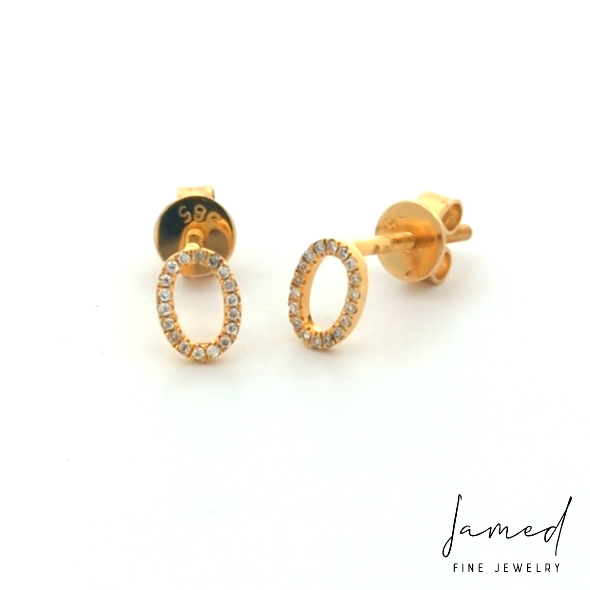 O Initial Diamond Earrings in Yellow Gold