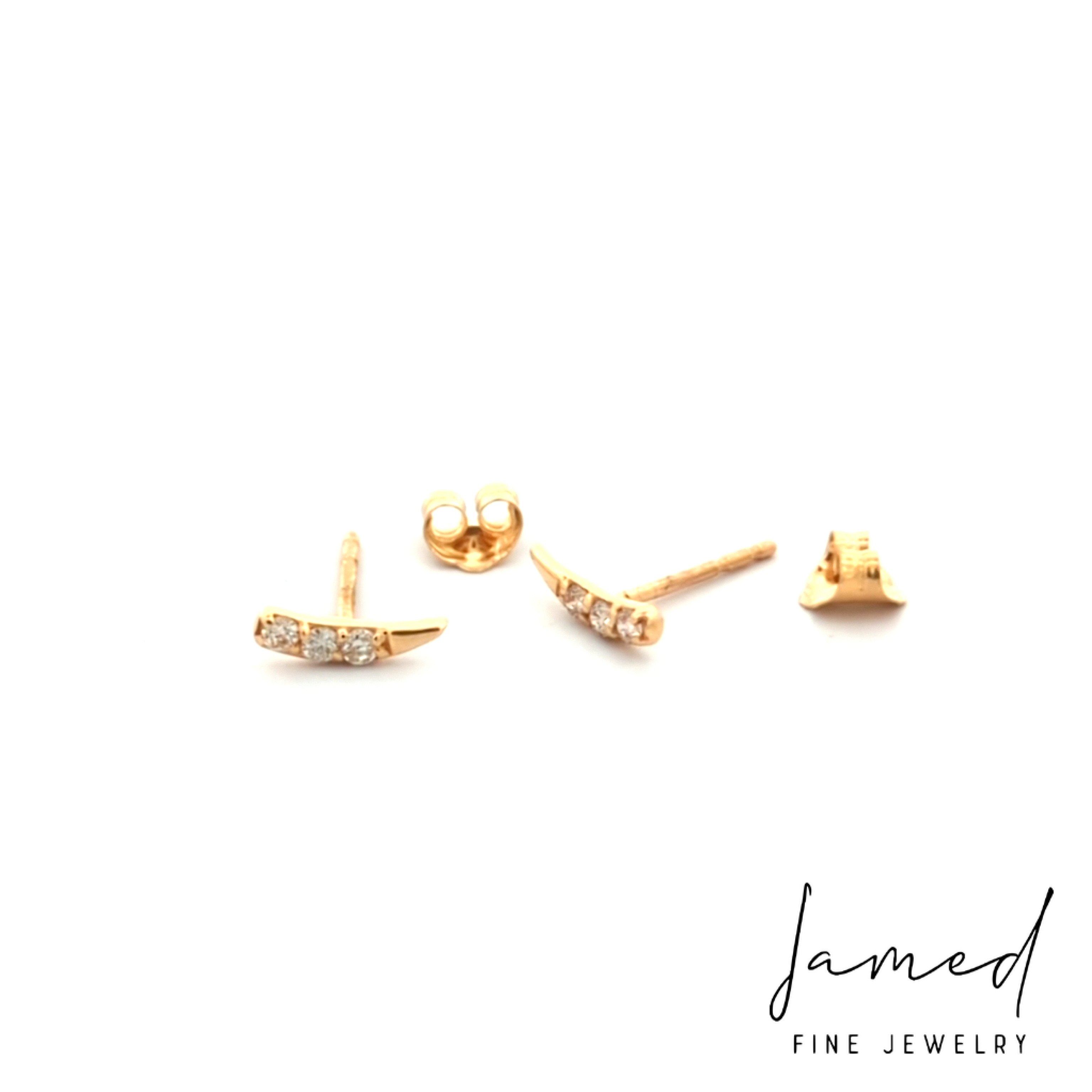 Gold Earrings with Diamonds . in Yellow Gold