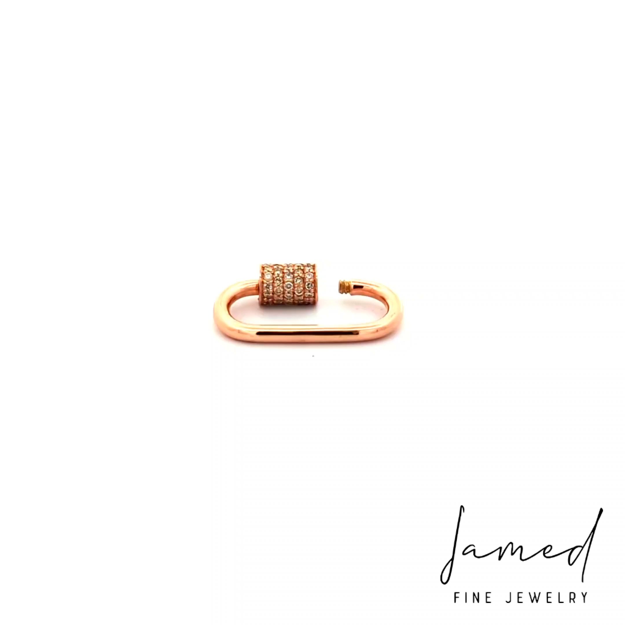 Diamond Lock Pendant in Rose Gold