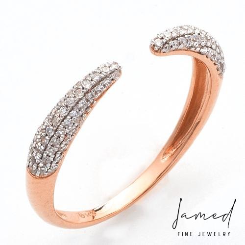 Pave Open Diamond Band . in Rose Gold
