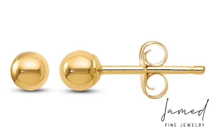 Ball Earring in Yellow Gold