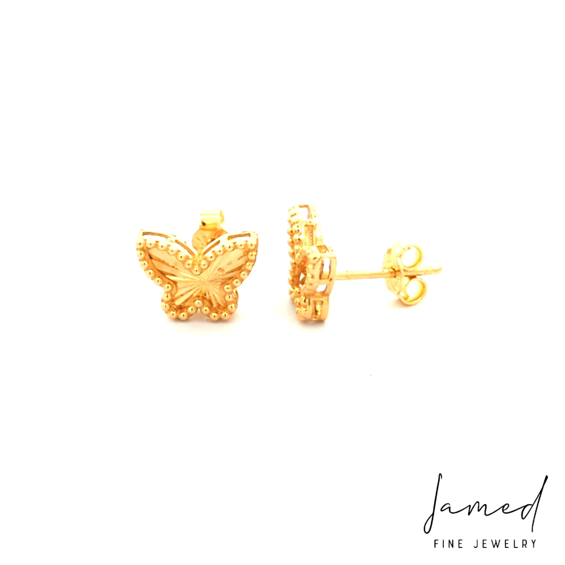 Butterfly Shape Earrings in Yellow Gold