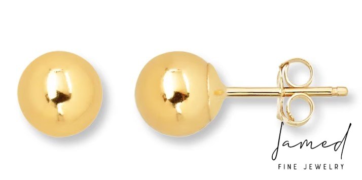 Ball Earring in Yellow Gold