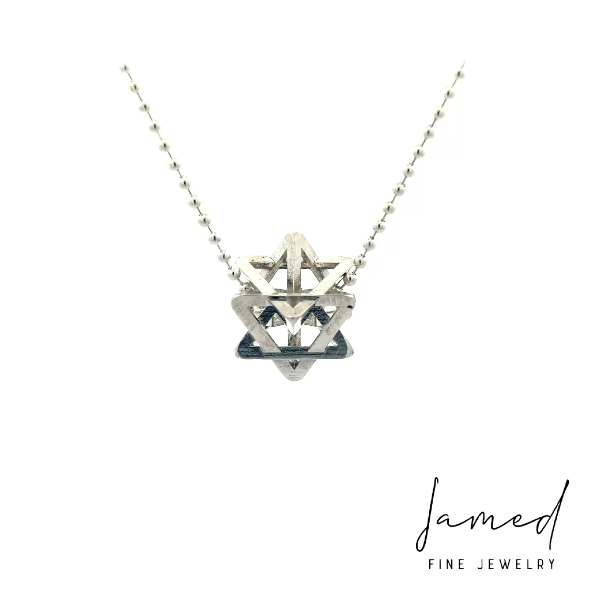 Small Merkabah Star of David in 925 Sterling Silver